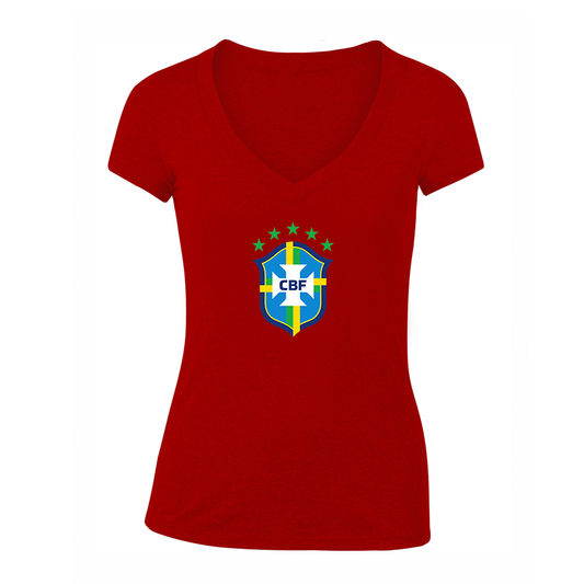 Women's Brazil National Soccer Team V-Neck T-Shirt