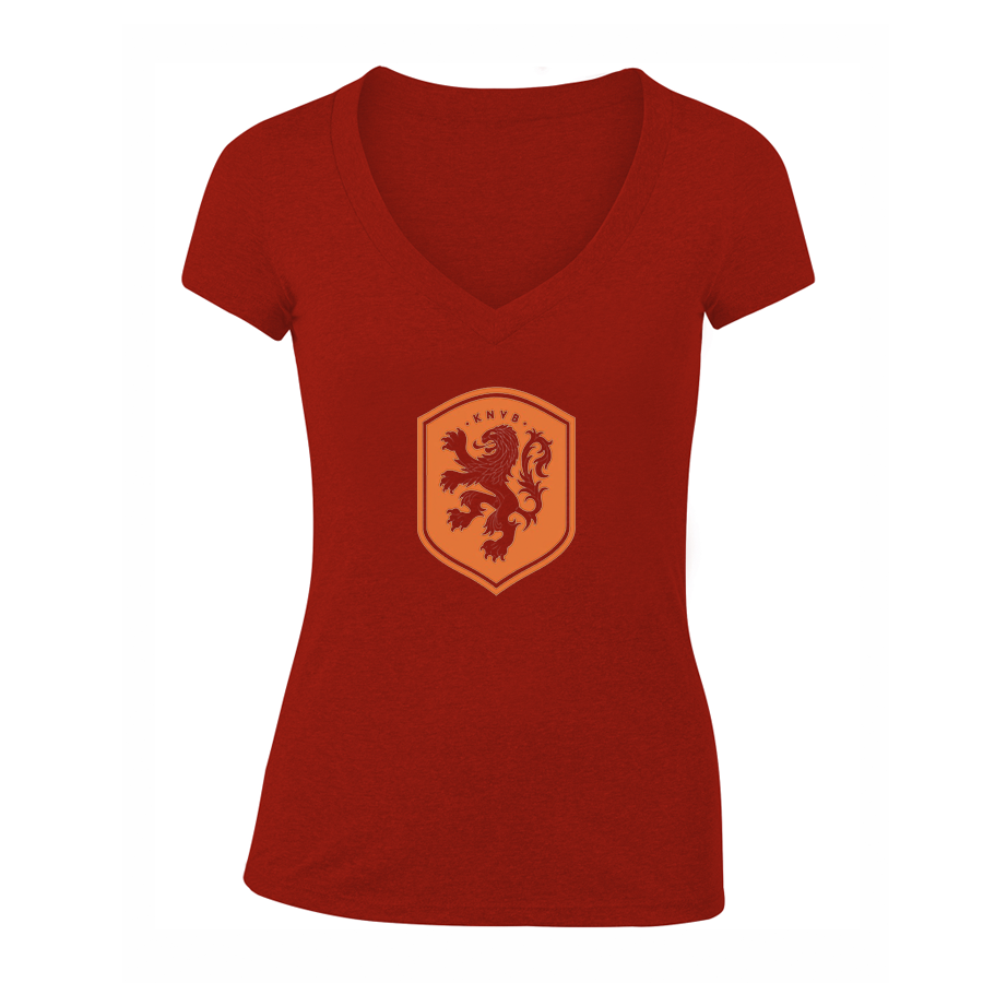 Women's Netherlands National Soccer Team V-Neck T-Shirt