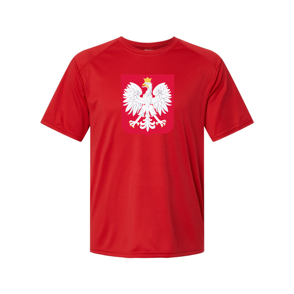 Youth Kids Poland National Soccer Team Performance T-Shirt