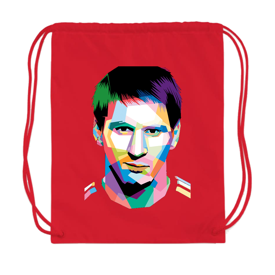 Lionel Messi Face Art SoccerDrawstring Bag