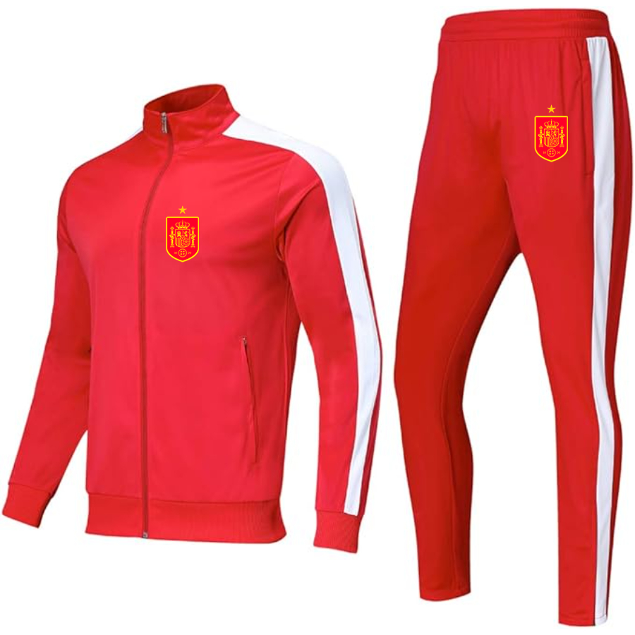 Men's Spain Red Logo National Soccer Team Dri-Fit TrackSuit