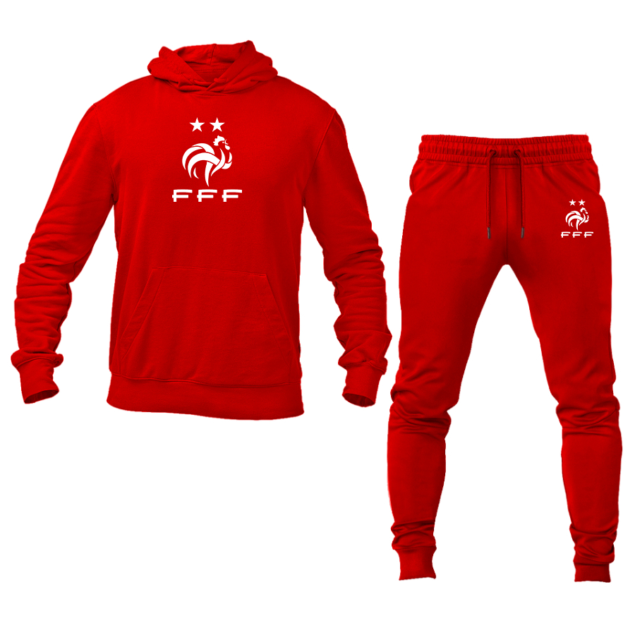 Men's France Soccer Logo Hoodie Joggers Set