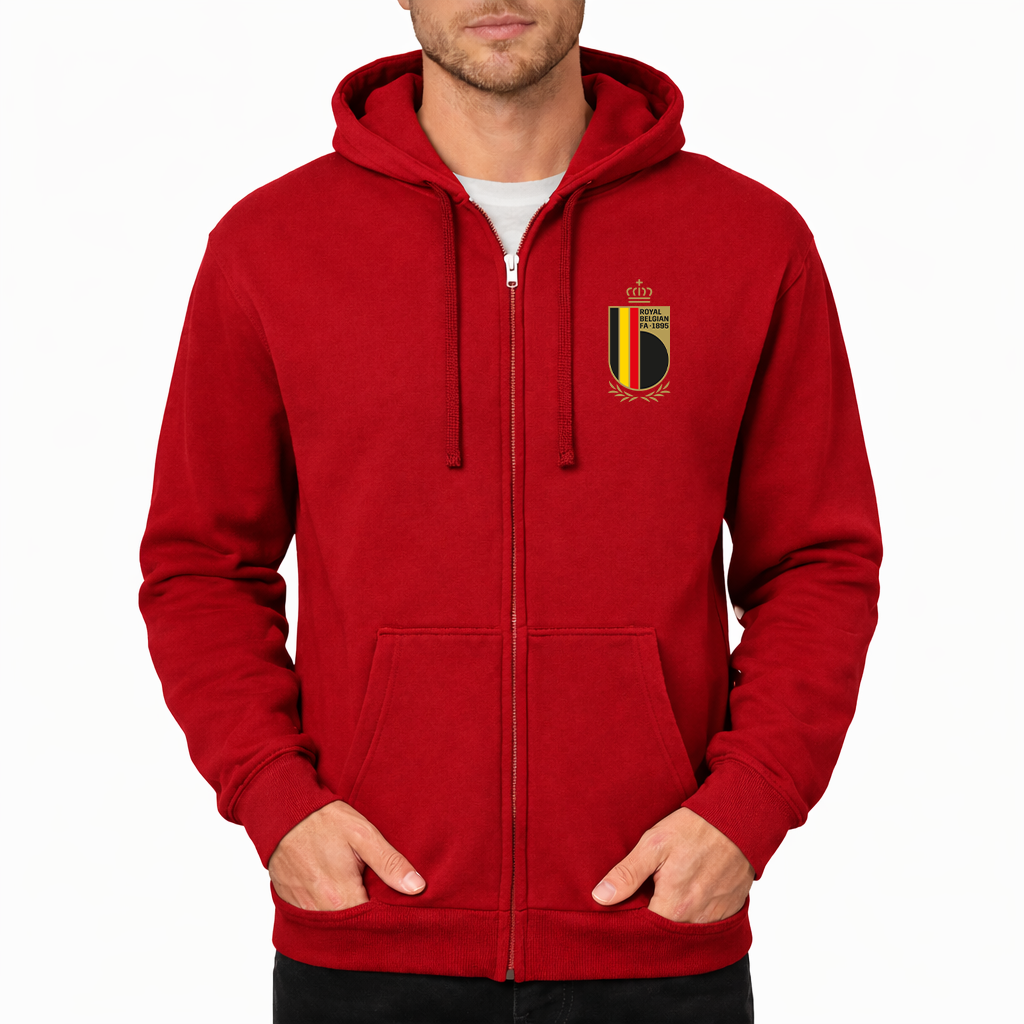 Men's Belgium National Soccer Team Zipper Hoodie
