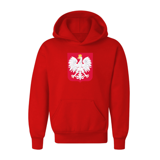 Youth Kids Poland National Soccer Team Pullover Hoodie