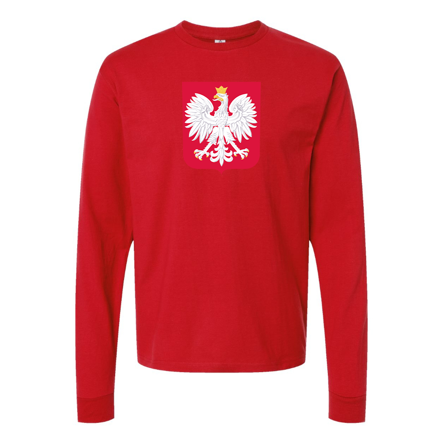 Youth Kids Poland National Soccer Team Long Sleeve T-Shirt