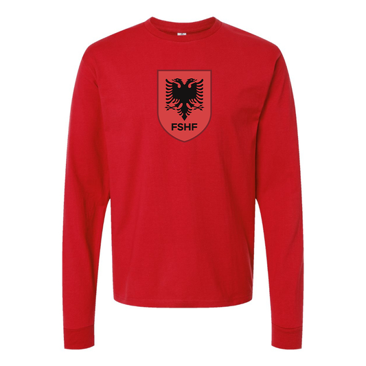 Men's Albania National Soccer Team Cotton Long Sleeve T-Shirt