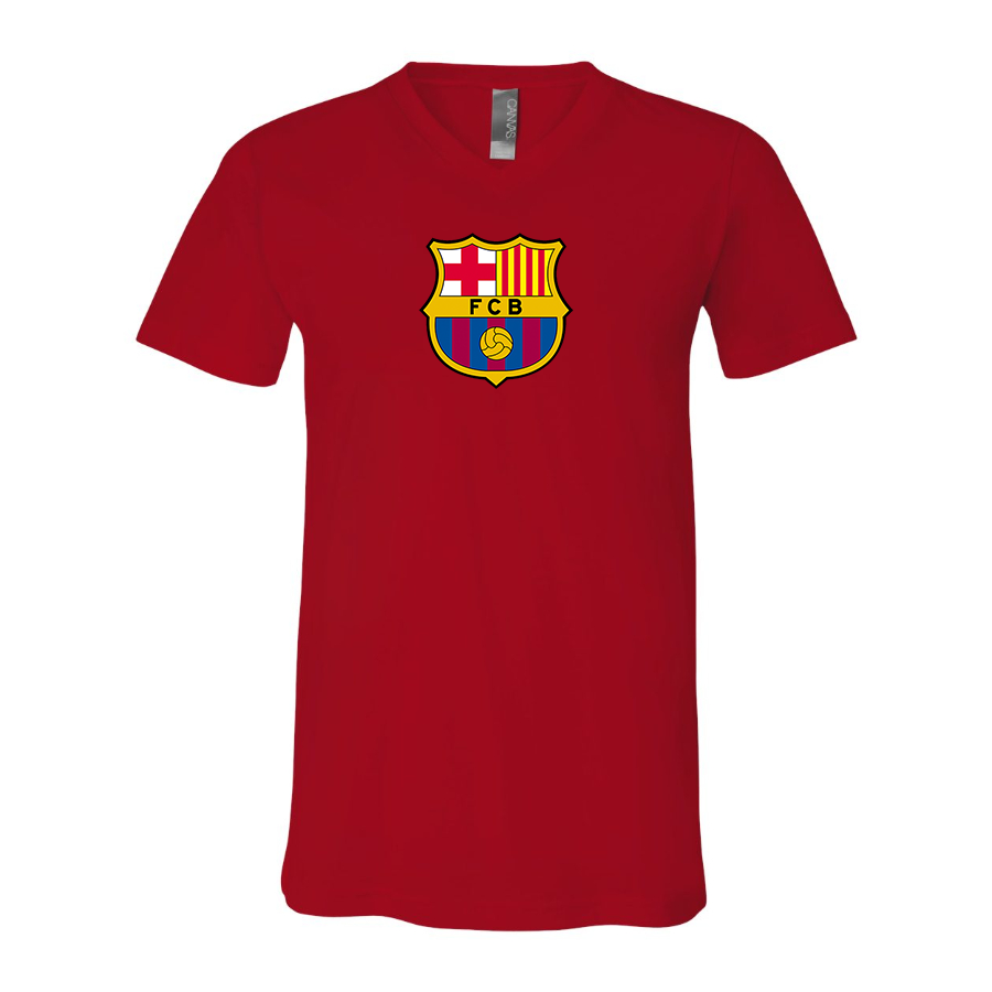 Men’s F.C.  Barcelona Soccer - BELLA + CANVAS - Jersey V-Neck Tee - 3005