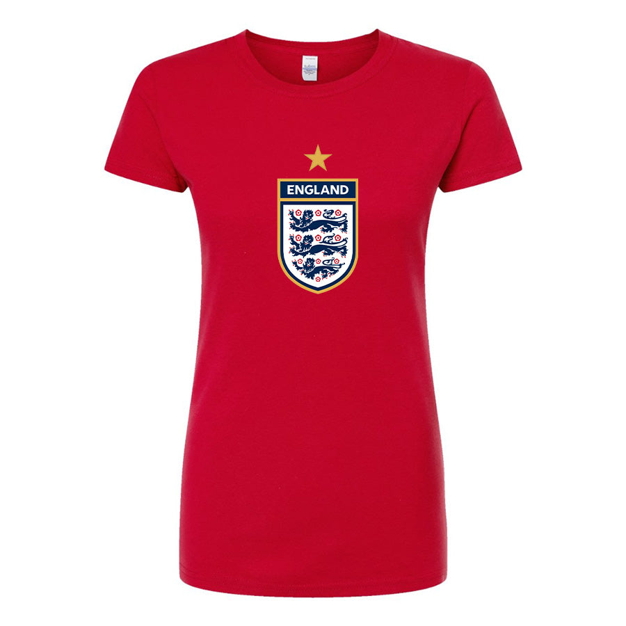 Women's England National Soccer Team Round Neck T-Shirt