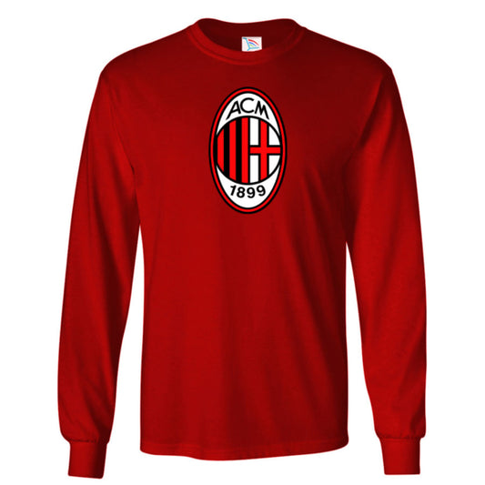 Youth Kids AC Milan Soccer Long Sleeve T-Shirt