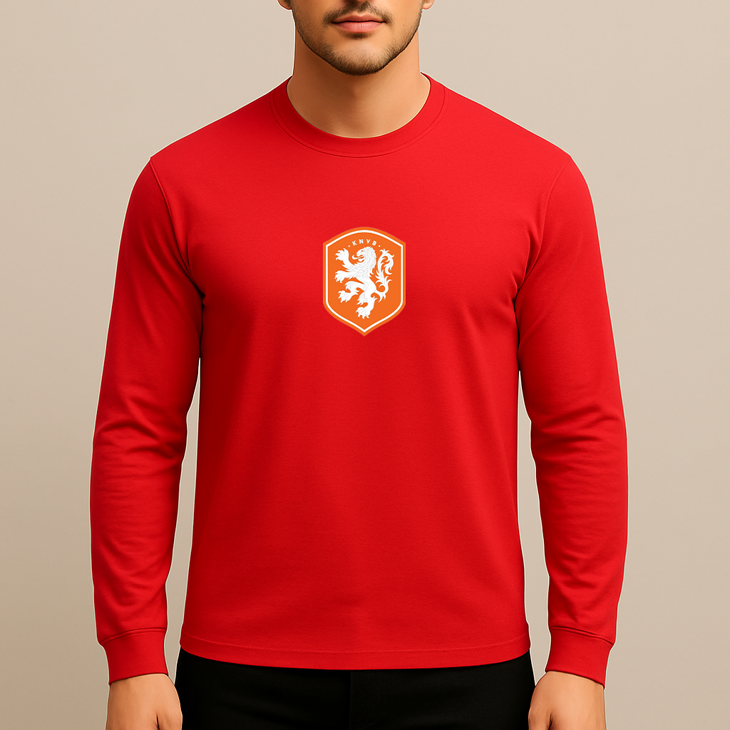 Men's Netherlands National Soccer Team Long Sleeve T-Shirt