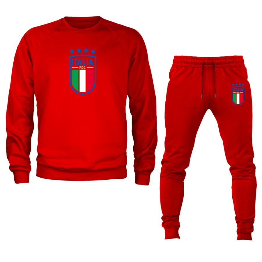 Men's Italy National Soccer Crewneck Sweatshirt Joggers Suit