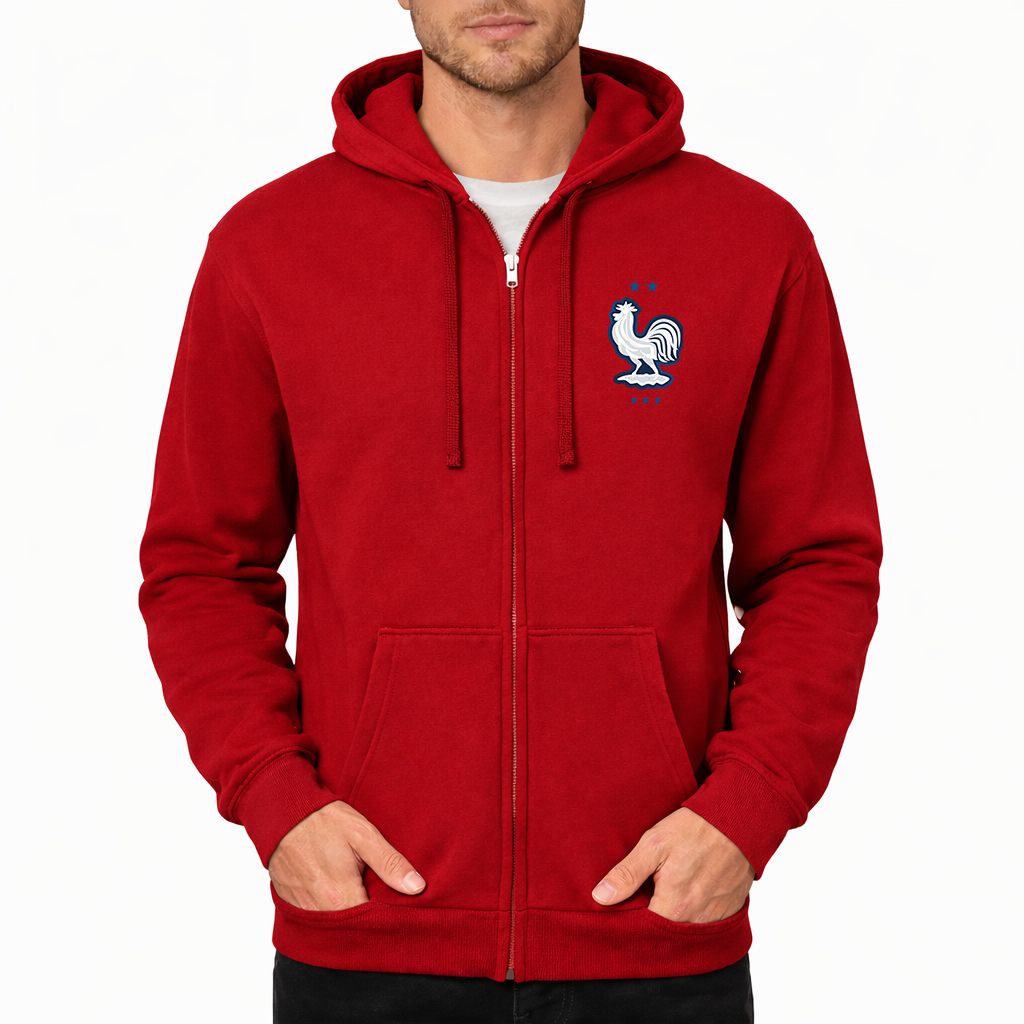 Men's France National Soccer Team Zipper Hoodie