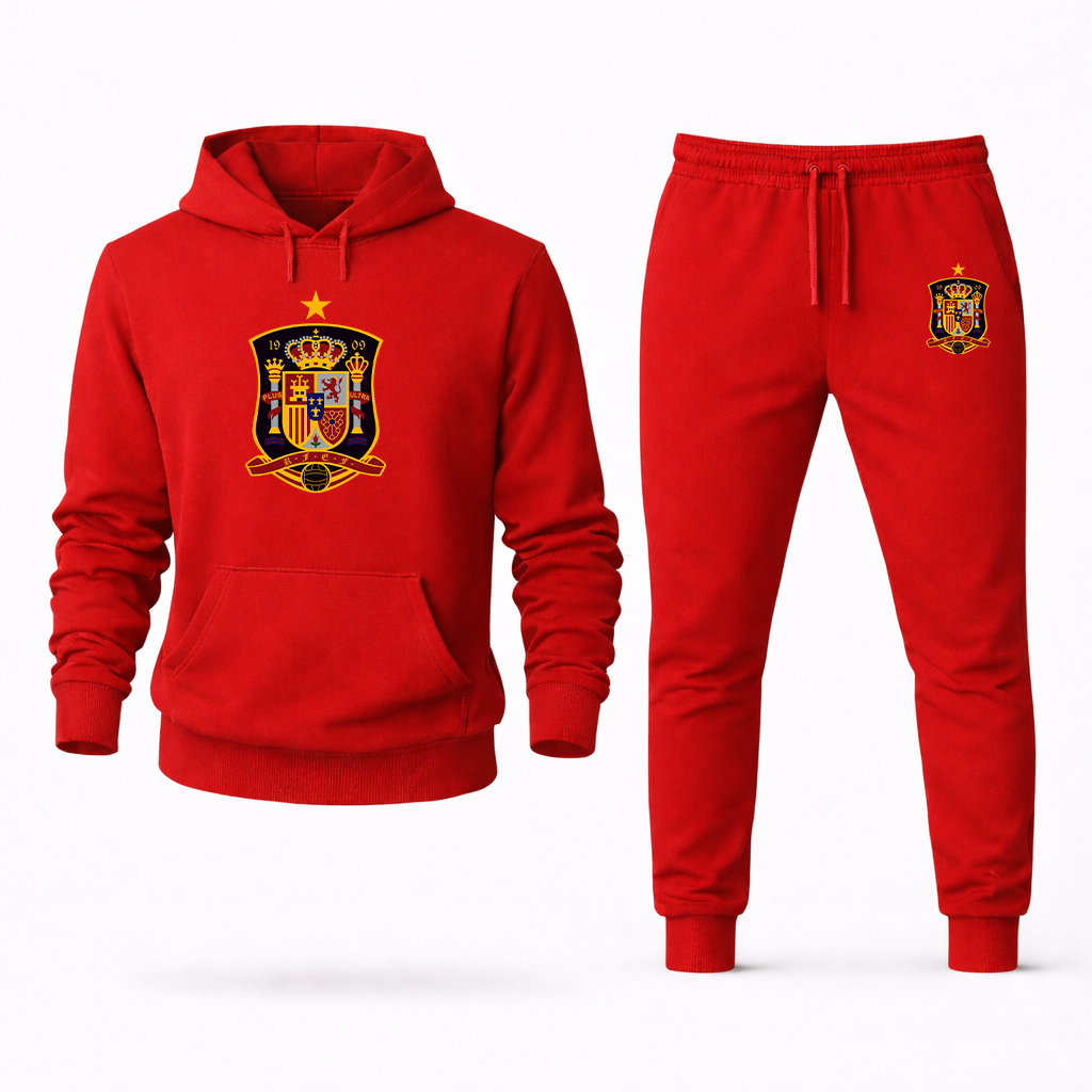 Men's Spain National Soccer Team Hoodie Joggers Set