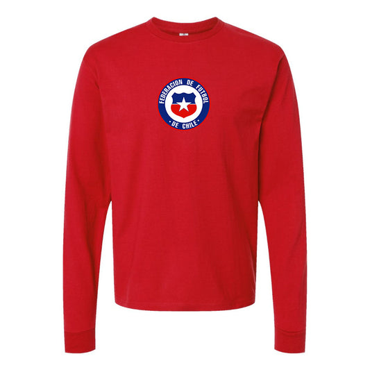 Men's Chile National Soccer Team Cotton Long Sleeve T-Shirt