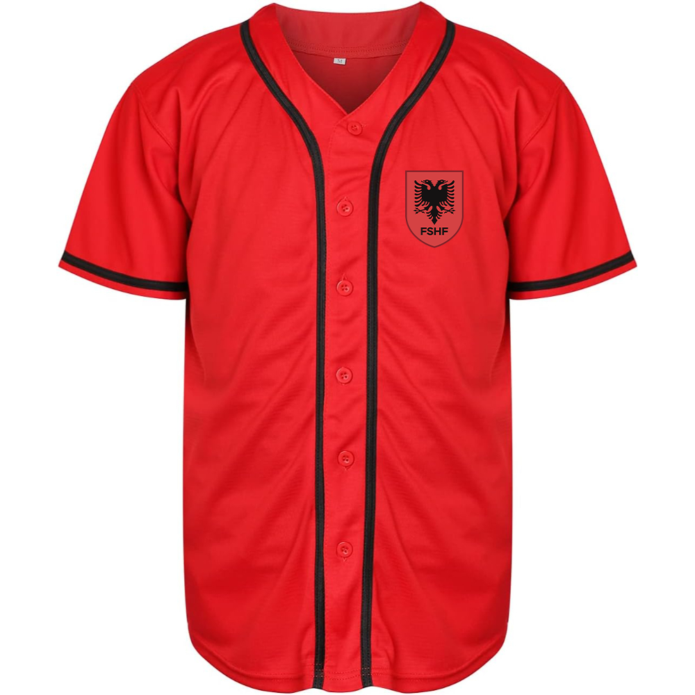 Men's Albania National Soccer Team Baseball Jersey