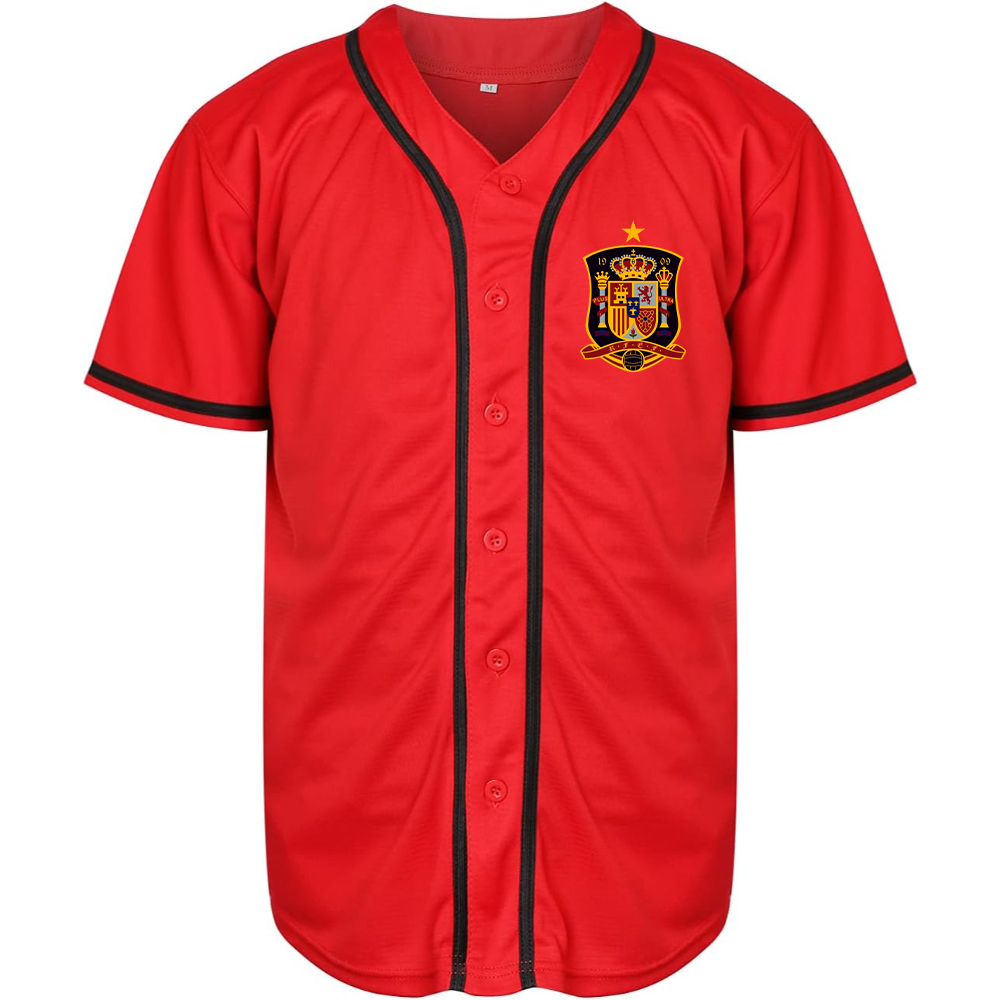 Men's Spain National Soccer Team Baseball Jersey