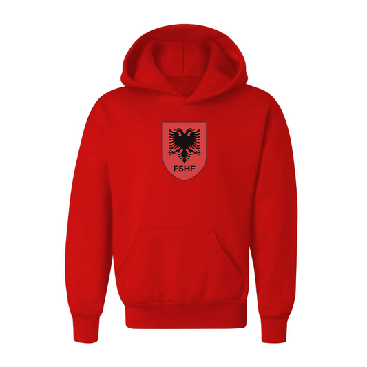 Youth Kids Albania National Soccer Team Pullover Hoodie