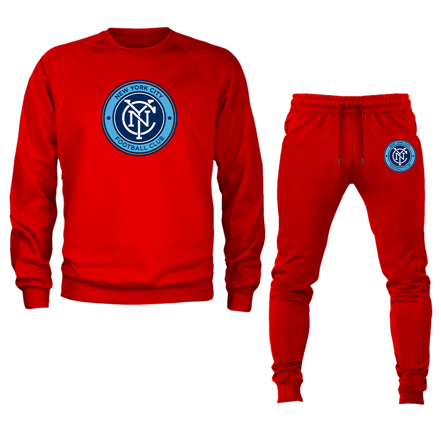 Men's New York City FC Crewneck Sweatshirt Joggers Suit