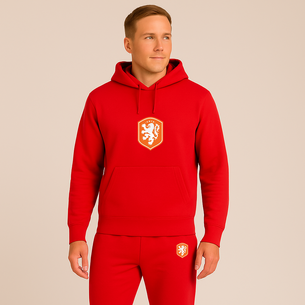 Men's Netherlands National Soccer Team Hoodie Joggers Set