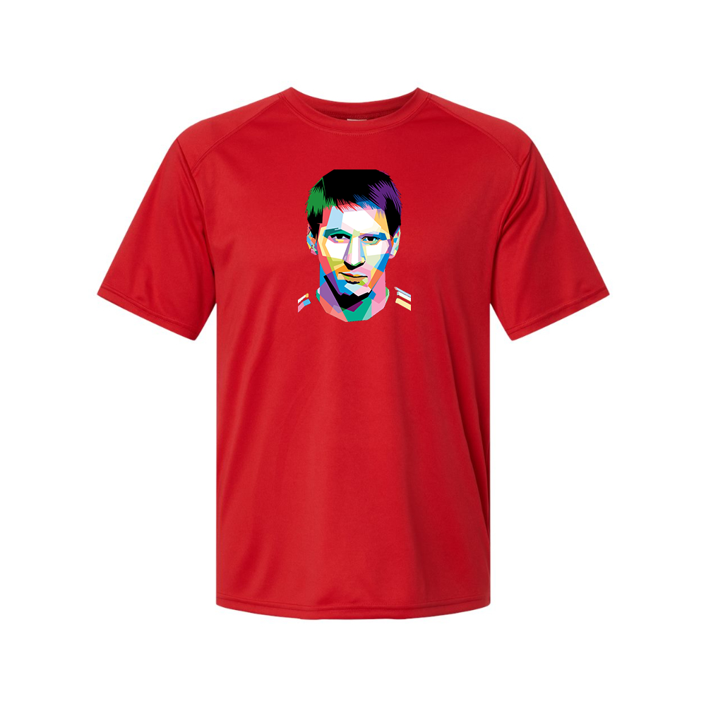 Men's Lionel Messi Face Art Soccer Performance T-Shirt