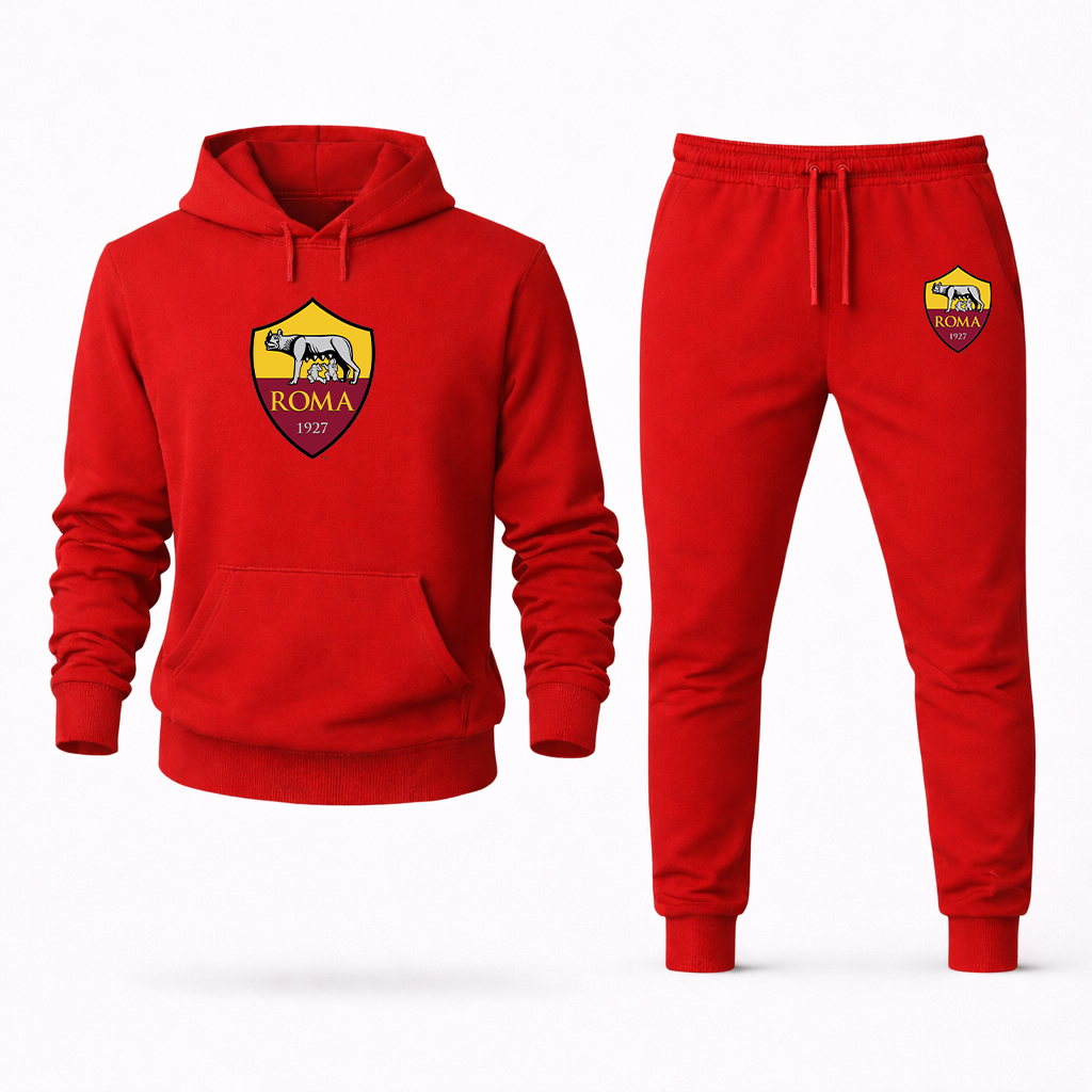 Men's AS Roma FC Logo Hoodie Joggers Set