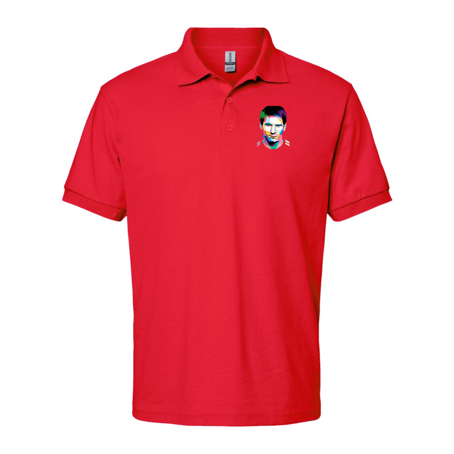 Men's Lionel Messi Face Art Soccer Dry Blend Polo