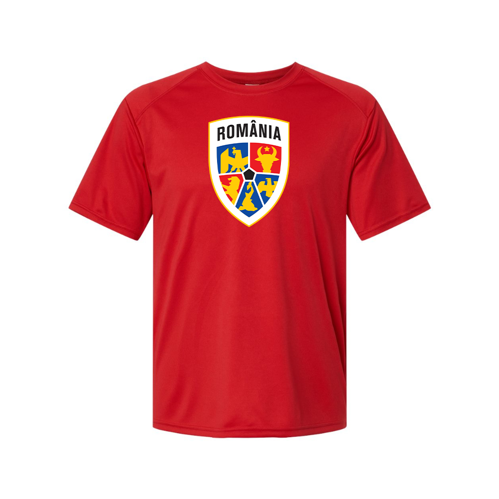 Youth Kids Romania National Soccer Team Performance T-Shirt