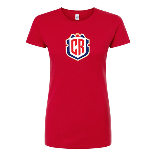 Women's Costa Rica National Soccer Team Round Neck T-Shirt