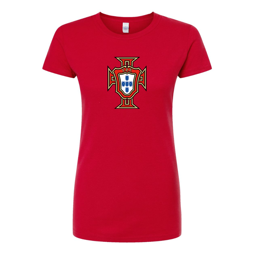 Women's Portugal National Soccer Team Round Neck T-Shirt