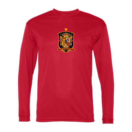 Men’s Spain National Soccer Team Performance Long Sleeve T-Shirt