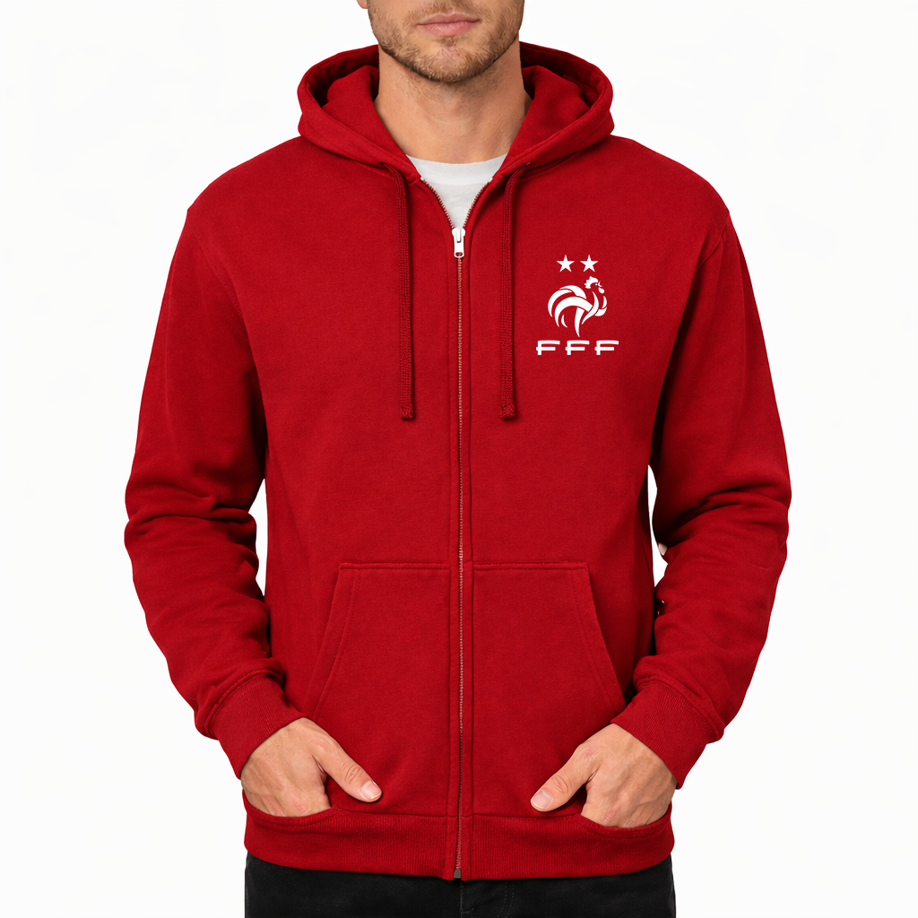 Men's France Soccer Zipper Hoodie