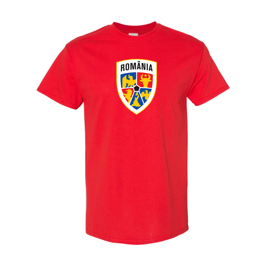 Youth Kids Romania National Soccer Team Cotton T-Shirt