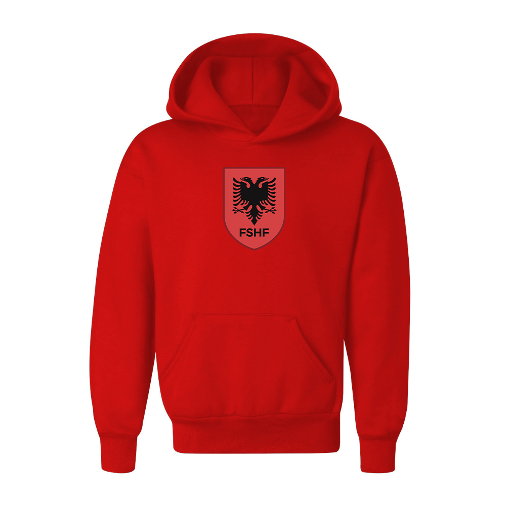 Youth Kids Albania National Soccer Team Pullover Hoodie