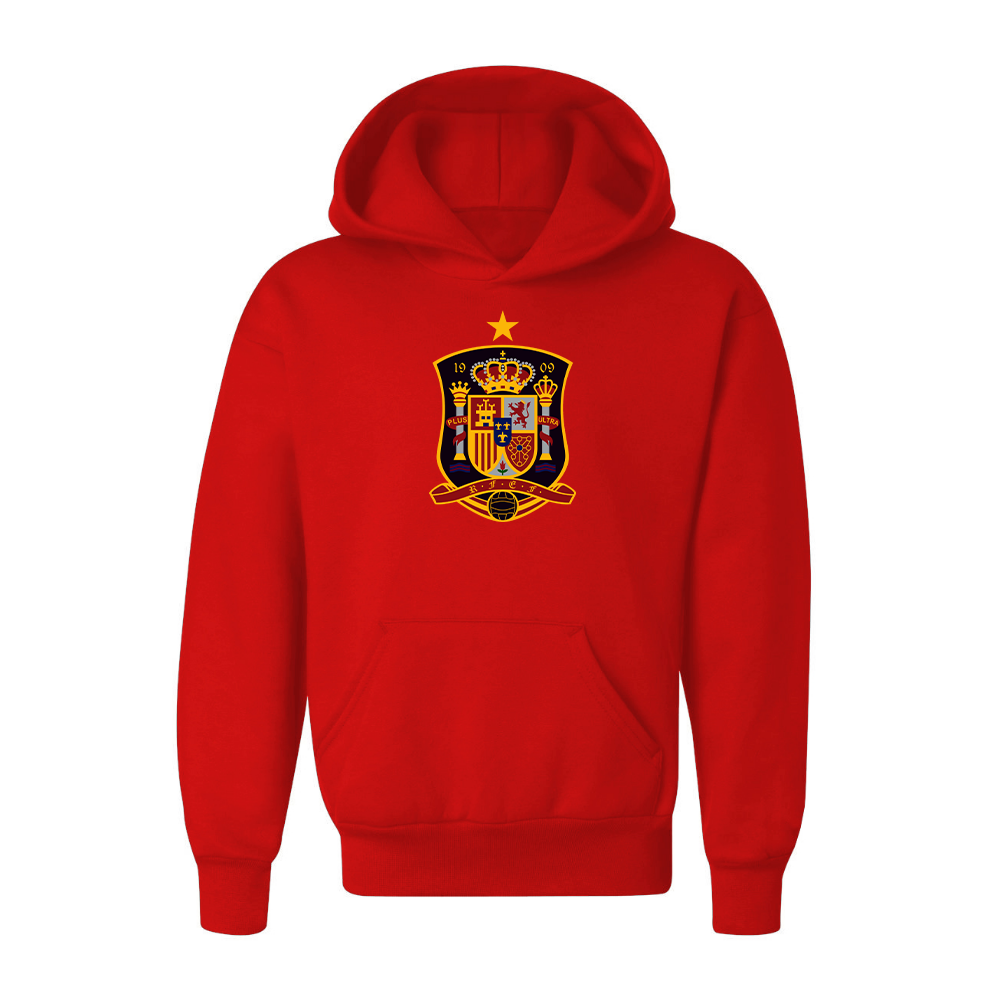 Youth Kids Spain National Soccer Team Pullover Hoodie