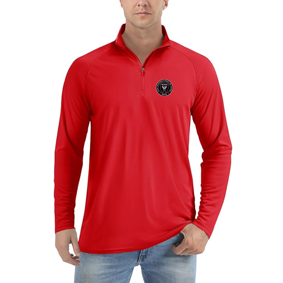 Men’s Inter Miami FC - Lightweight Quarter-Zip Athletic Shirt – Long Sleeve Performance Wear