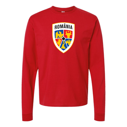 Youth Kids Romania National Soccer Team Long Sleeve T-Shirt