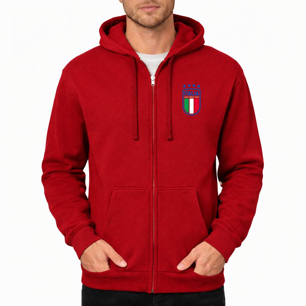 Men's Italy National Soccer Zipper Hoodie