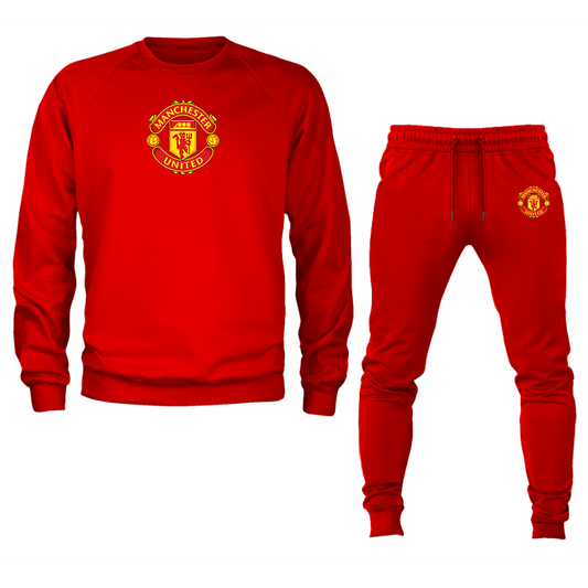 Men’s Manchester United Soccer Soccer Logo Crewneck Sweatshirt Joggers Suit