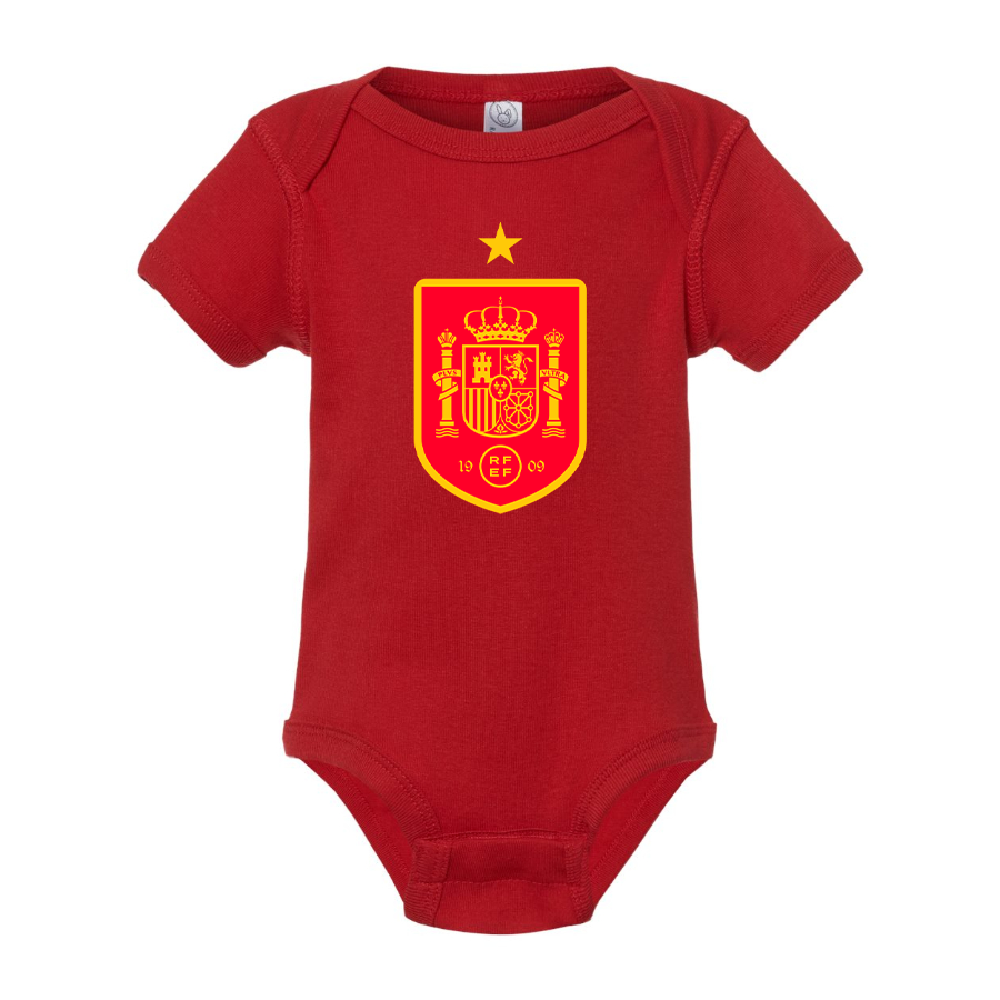 Spain Red Logo National Soccer Team Baby Romper Onesie