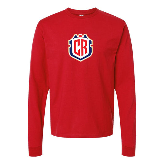 Men's Costa Rica National Soccer Team Cotton Long Sleeve T-Shirt