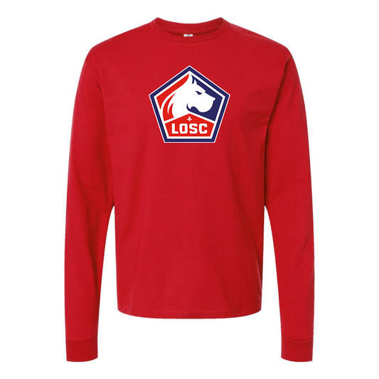 Men's Lille Olympique FC Cotton Long Sleeve T-Shirt