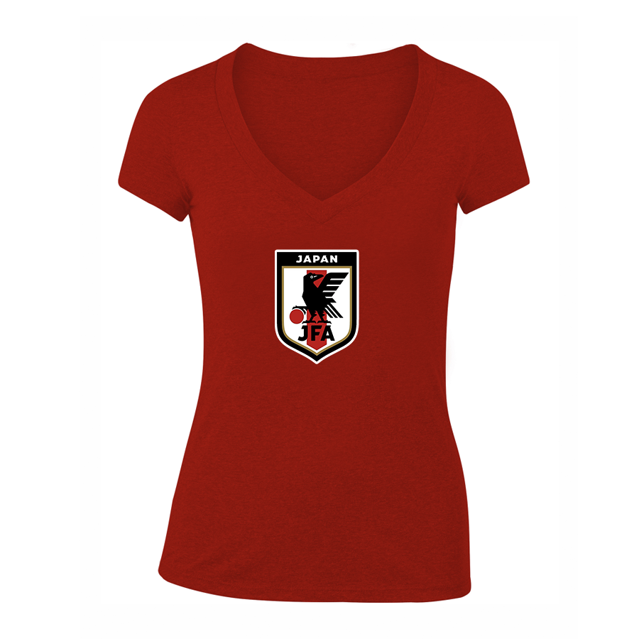 Women's Japan National Soccer Team V-Neck T-Shirt