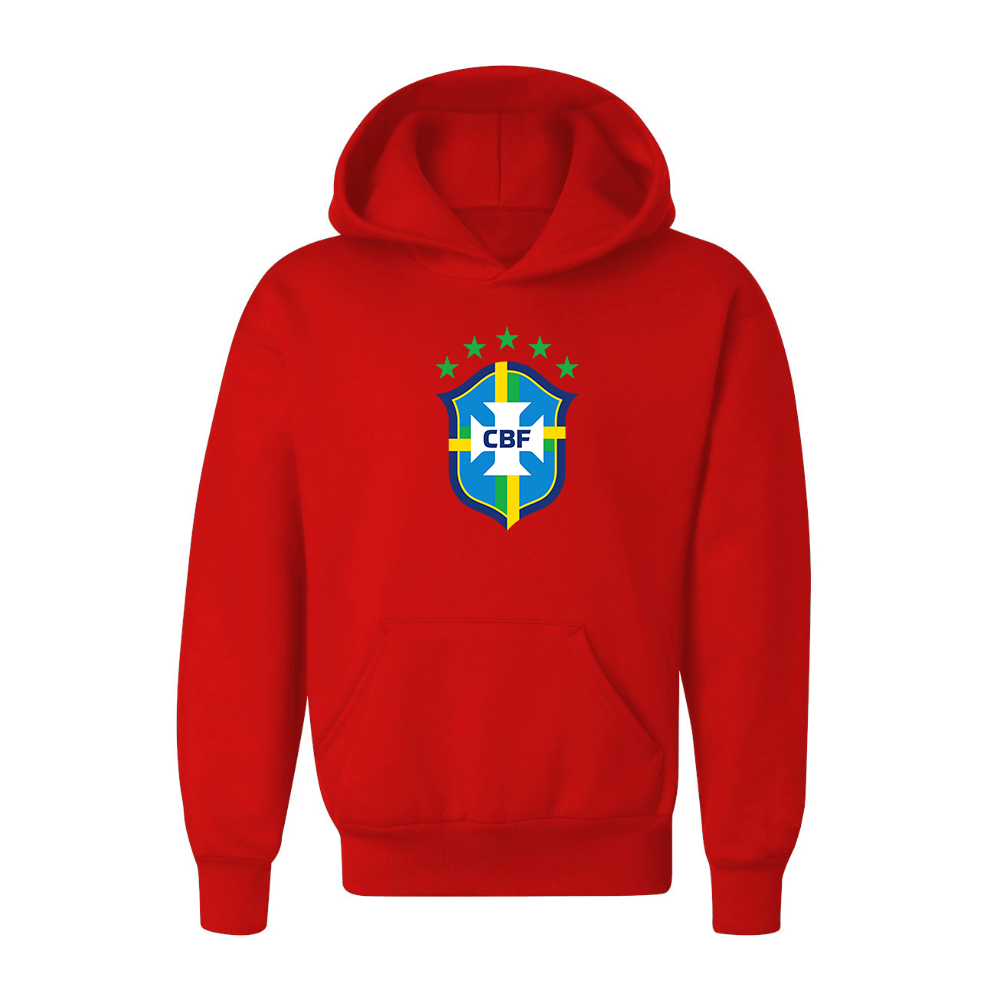 Youth Kids Brazil National Soccer Team Pullover Hoodie