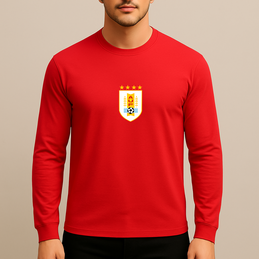 Men's Uruguay National Soccer Team Long Sleeve T-Shirt