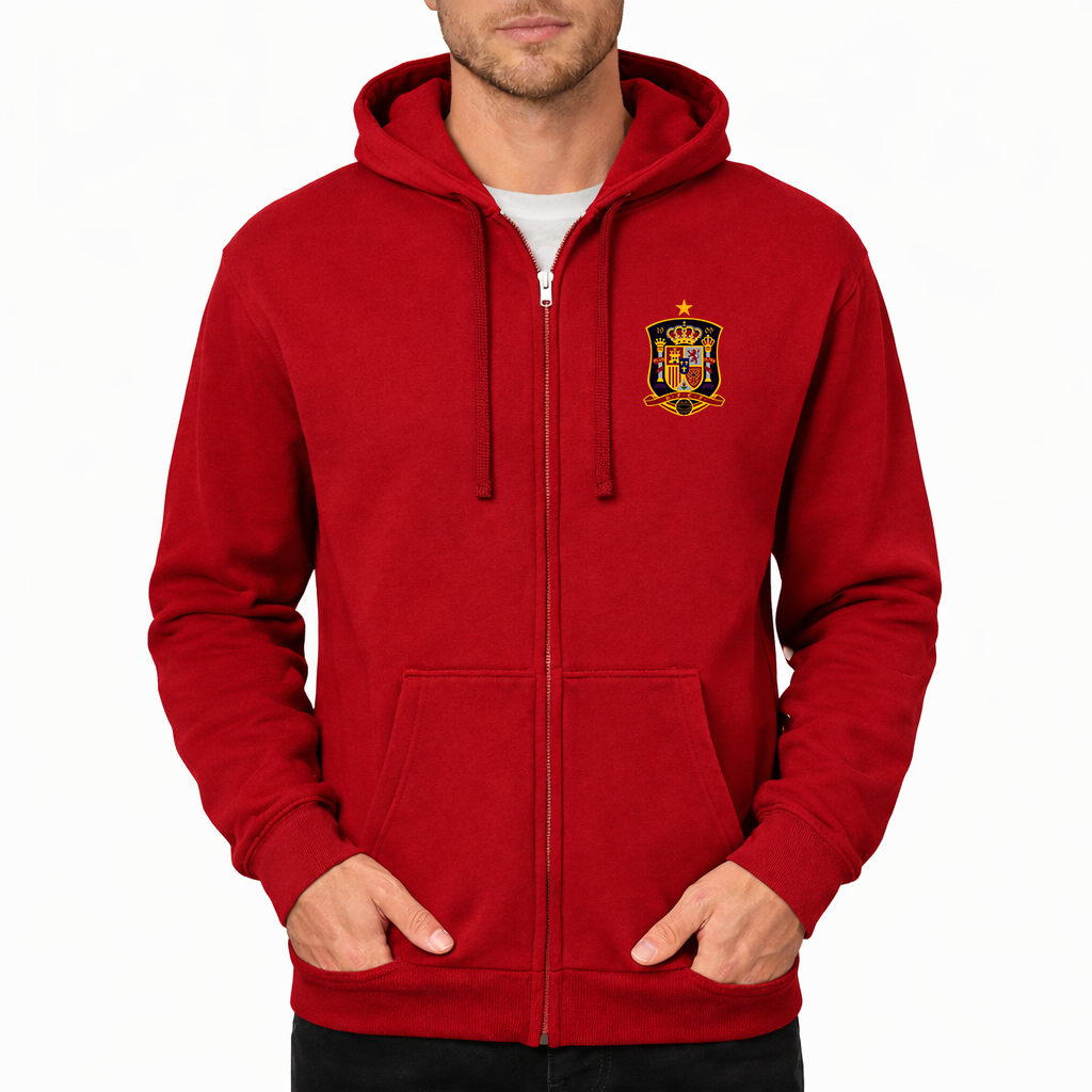 Men's Spain National Soccer Team Zipper Hoodie