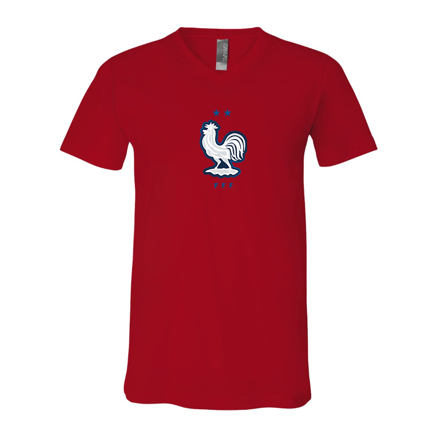 Men’s France National Soccer Team - BELLA + CANVAS - Jersey V-Neck Tee - 3005
