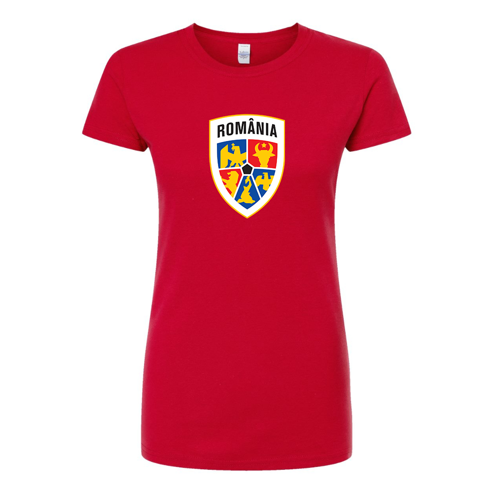 Women's Romania National Soccer Team Round Neck T-Shirt