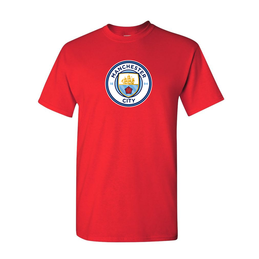 Youth Kids Manchester City Soccer Cotton T-Shirt