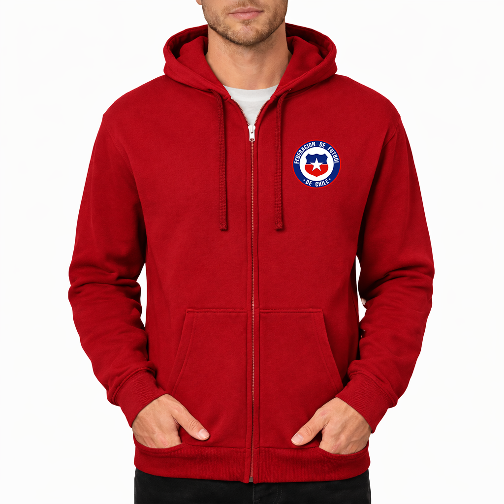 Men's Chile National Soccer Team  Zipper Hoodie