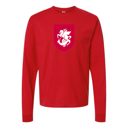 Men's Georgia National Soccer Team Cotton Long Sleeve T-Shirt